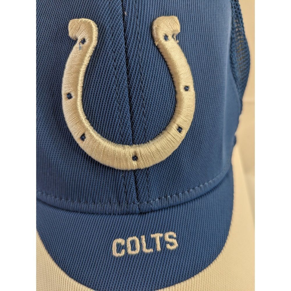 Reebok Indianapolis Colts NFL Equipment Sidelin Trucker Hat Blue White Mens OSFA